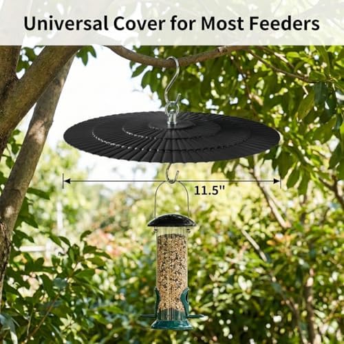 11.5" Metal Bird Feeder Rain Guard - Black