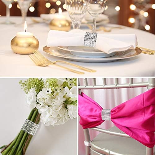 Accmor 50pcs Napkin Rings, Silver Napkin Rings Buckles