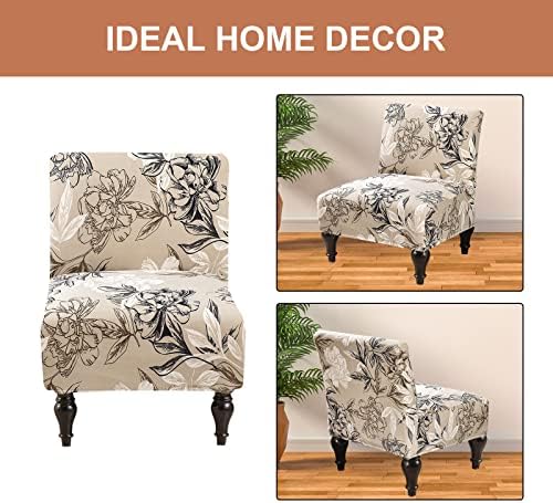 Eco-Ancheng Armless Chair Slipcover Removable Armless Accent Chairs Covers Washable Armless Slipper Chair Slipcover Printed Armless Chair Furniture Protector Covers for Living Dining Room Hotel