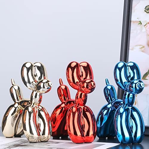Blue Balloon Dog Decor,Balloon Animal Decor,Shelf Decor Preppy Room Decor,Cute Statue Home Decor, Bedroom Modern Sculpture Desk Decor,Office Gold Decorations Small Figurines
