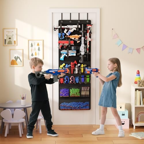 Mefirt Over the Door Storage for Nerf Guns, Toy Blasters Storage Organizer