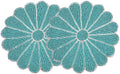 Alpha Living Home 2-Pack Round Placemats, Glass Beads, Teal Silver, 13 Inch