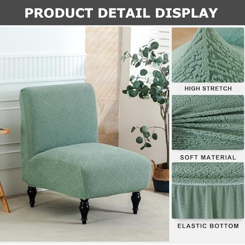 Eco-Ancheng Armless Chair Slipcover Removable Armless Accent Chairs Covers Washable Armless Slipper Chair Slipcover Printed Armless Chair Furniture Protector Covers for Living Dining Room Hotel