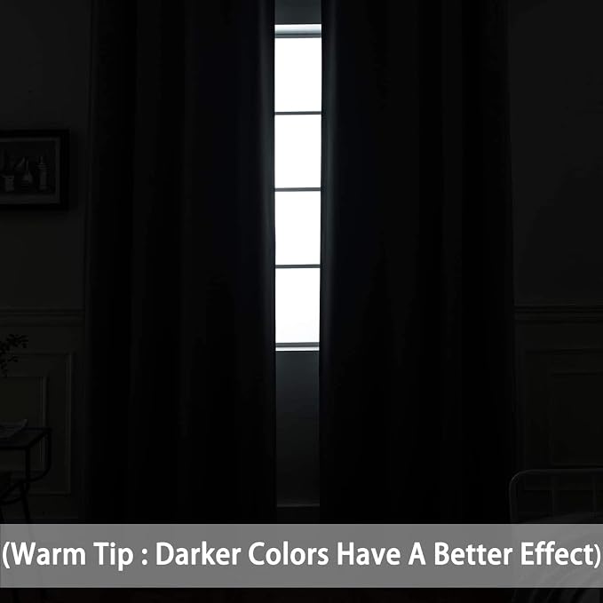 Yakamok Room Darkening Curtains 52x84 inch Length Wine Red-Living Room | 2 - Image 3