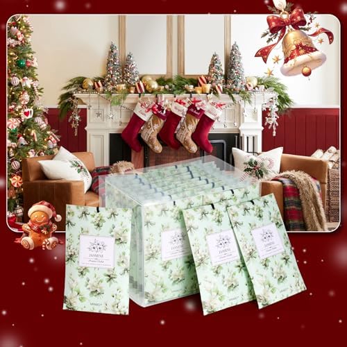 MYARO 20Pcs Jasmine Scented Sachets, Closet Deodorizer Car Air Freshener