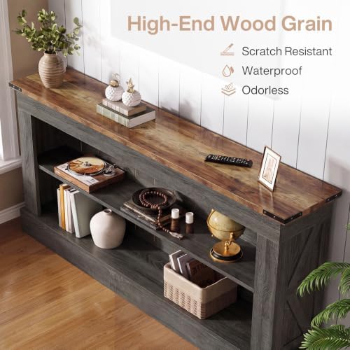 Tribesigns 63" Console Table, 3-Tier Entryway Table with Storage Shelves