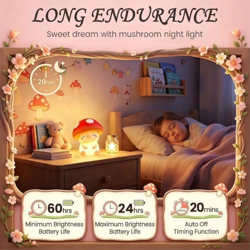 YR YRHH-PET Bubble Mushroom Cute Lamp, Squishy Night Light Mushroom Gifts