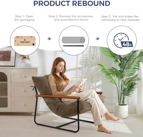 MAXYOYO Modern Accent Chair, Comfy Living Room Chair with Metal Frame