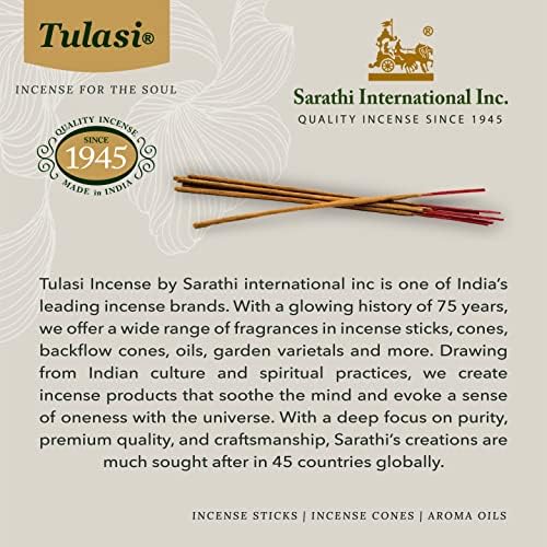 Tulasi Premium Aromatherapy Incense Sticks - Energising, Relaxing, Refreshing, Sensuality, Meditation & Stress Relief Mixed Scents, Hand Rolled with Natural Oils 120 Incense Sticks, 6 in 1 Gift Pack