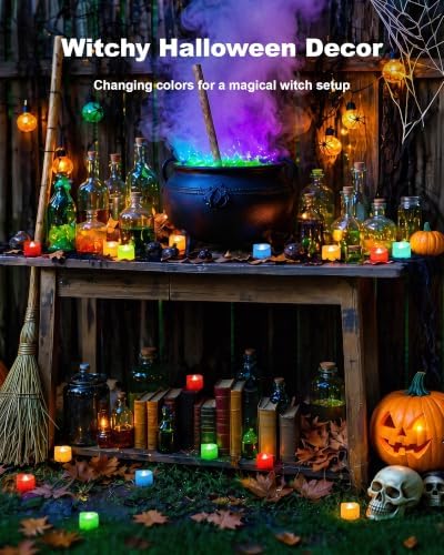 Homemory 24-Pack 7-Color Changing Flameless Tea Light Candles, 200+ Hours
