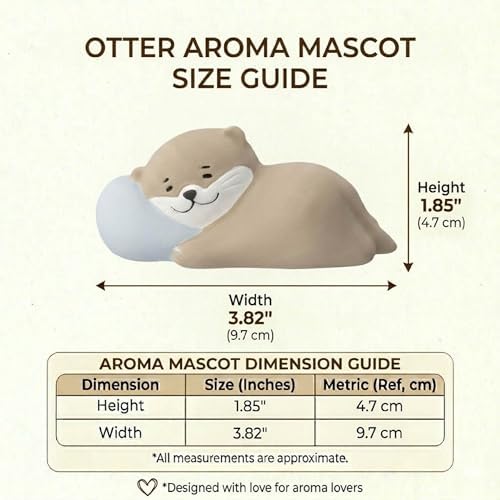 Passive Stone Diffuser, Cute Animal Series Aromatherapy Oil Diffuser for Tabletop Decor (1, Napping Otter)