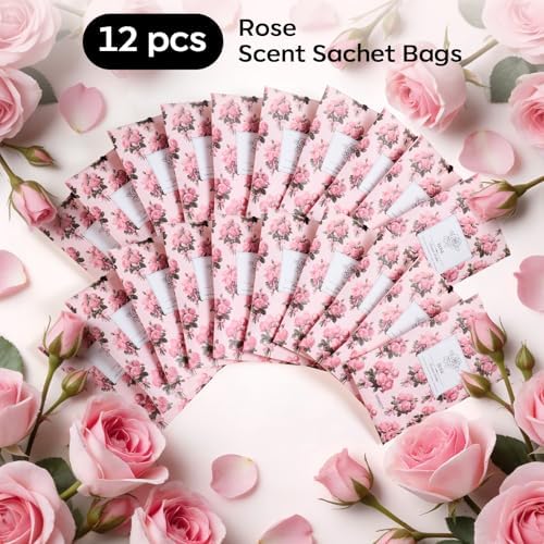 MYARO 20Pcs Rose Scented Sachets, Closet Deodorizer Car Air Freshener