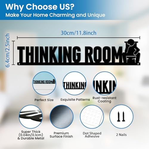 CUTHOLLOW Thinking Room Door Topper Sign Metal Wall Art Decor