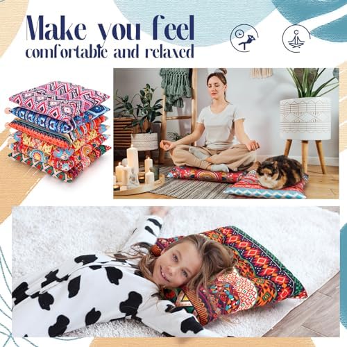 Menkxi 6 Pcs Bohemian Floor Pillows 15 Inch, Classic