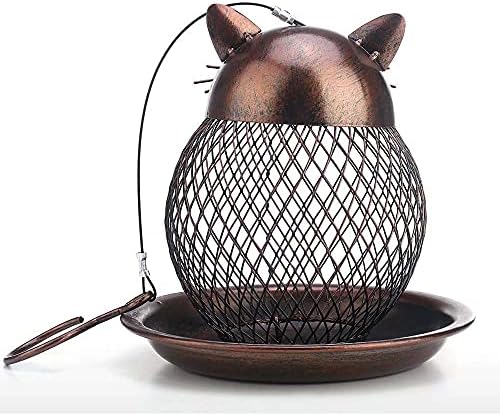 Cute Cat Shaped Bird Feeder for Outdoor Hanging, Garden Yard Decoration