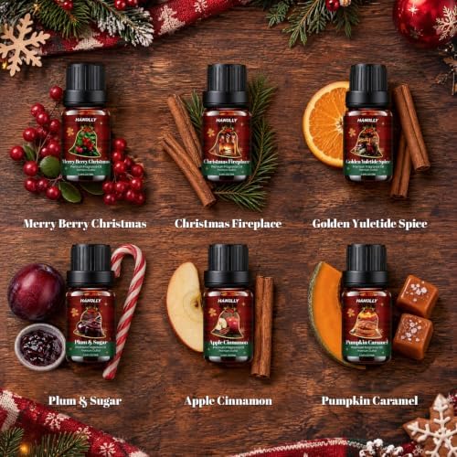 Christmas Fragrance Oil Set - Holiday Essential Oils for Diffuser for Home
