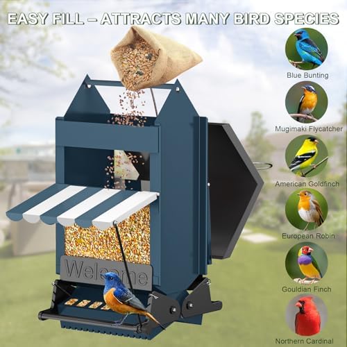 Squirrel Proof Metal Hanging Bird Feeder for Outdoors, 5LB