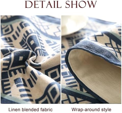 bilin gaier Chinoiserie Blue Stripe Cloth Runner for Table,Decorative Farmhouse Linen 87 Inches Long Table Runners,Decor Tabletop for Kitchen,Dining,Party,Home,Christmas,12"x87"