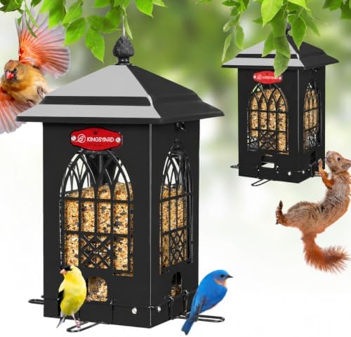 Kingsyard 5 Lbs Squirrel Proof Bird Feeders with Weight-Activated Perches