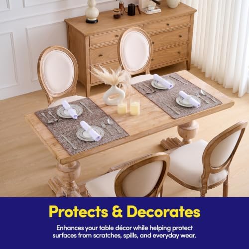 Sweet Home Collection 100% Cotton Placemats for Dining Room Rectangle Two Tone Woven Fabric 13" x 19" Soft Durable Table Mat Set, Set of 6, Chocolate