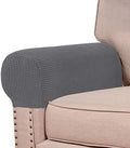 Turquoize Stretch Armrest Covers for Chairs and Sofas Couch Arm Covers for Sofa Spandex Jacquard Armrest Cover Anti-Slip Furniture Protector Washable Armchair Slipcovers for Recliner Set of 2, Gray