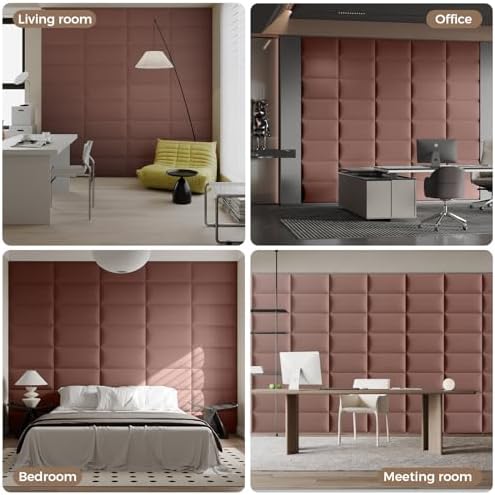 6-Piece Light Brown Linen Upholstered Headboard Twin Size, Wall Mounted Neutral Fabric Headboard, Warm Padded Panels for Bedroom