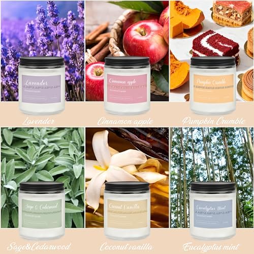 Scented Candles Gift Set for Women, 6-Pack Fall Soy Candles for Home Decor