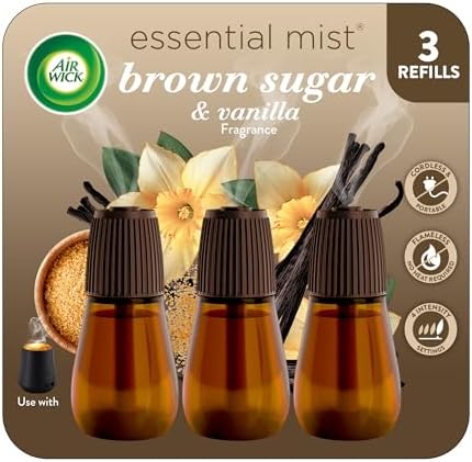 Air Wick Essential Mist Diffuser Oil Refill, Brown Sugar & Vanilla, 3Ct