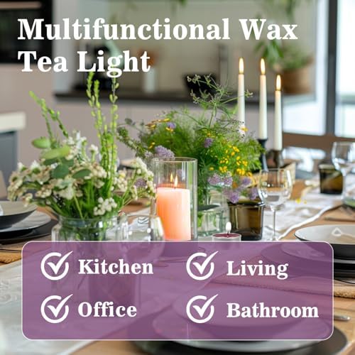 MAQIHAN Purple Tea Light Candles 25 Pack - Mini Votive Candles Bulk