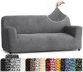 PAULATO Premium Stretch Couch Covers for Sofa - Sofa Chair Cover Washable, Dogs & Pets Friendly - Elastic Polyester Loveseat Slipcovers - Non-Slip Love Seat Couch Covers - Dark Grey (64"-85" Wide)