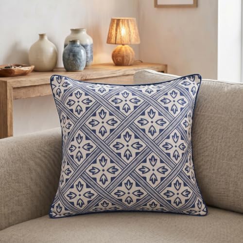 patdrea Designer French Blue Throw Pillow Cover,18"x18",Set of 2