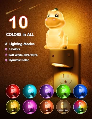 L LOHAS LED Night Light for Kids, 3D Dinosaur Night Light Plug in