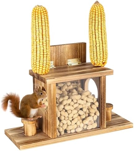 UUMENHA Carbonized Squirrel Feeders for Outside, Funny Chipmunk Feeder
