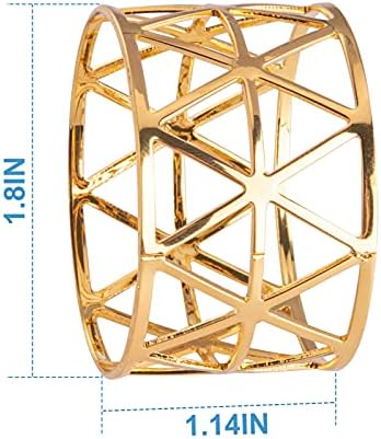 12PCS-LUNEY Gold Napkin Rings Set of 12 Bulk, Metal Napkin Holder Buckles