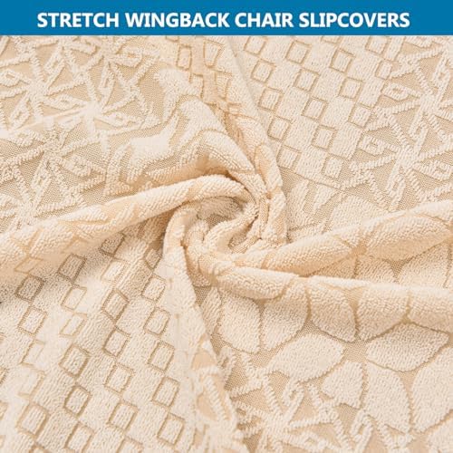 HZDHCLH Wingback Chair Slipcovers 2 Piece,Stretch Spandex Wingback Chair Covers for Living Room Armchair,Washalbe Sofa Slipovers