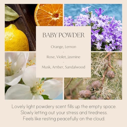 396 st. Reed Diffuser Oil Refill, Baby Powder, 16.9oz, 10 Fiber Reed Sticks/Home Fragrance, Scented Oil Refills, Oils for Reed Diffuser, Home Décor