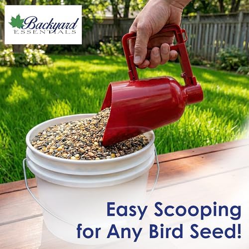 Bird Seed Scoop, Quick Release Plastic Scoop for Ease in Filling Bird Feeders, Holds 4 Cups of Seed