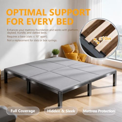 TigeJoy Heavy Duty Bunkie Board Queen Size 60''x80'', Non-Slip Bed Support