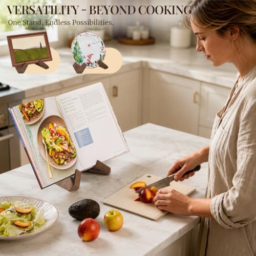 PUERSI Cookbook Stand for Kitchen, Recipe Book Holder for Kitchen Counter