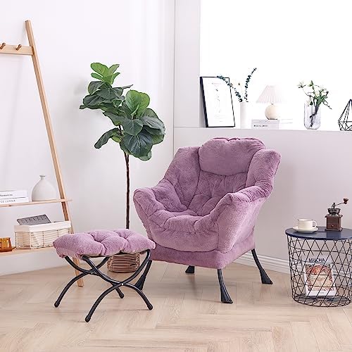 LITA Lazy Chair with Ottoman, Comfy Accent Reading Chair