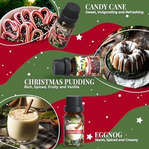 SALKING Christmas Fragrance Oils, Essential Oils Set for Diffuser for Home