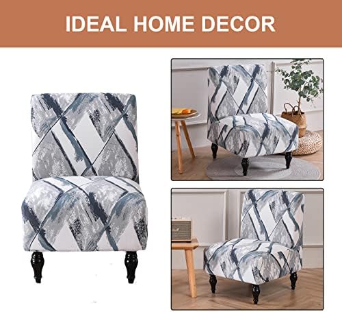 Eco-Ancheng Armless Chair Slipcover - Removable, Washable, Printed Accent Chairs for Living & Dining Room
