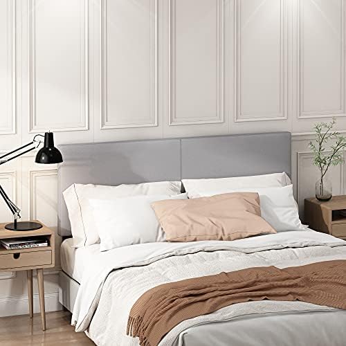 Furinno Roanne Upholstered Headboard, Glacier, Queen