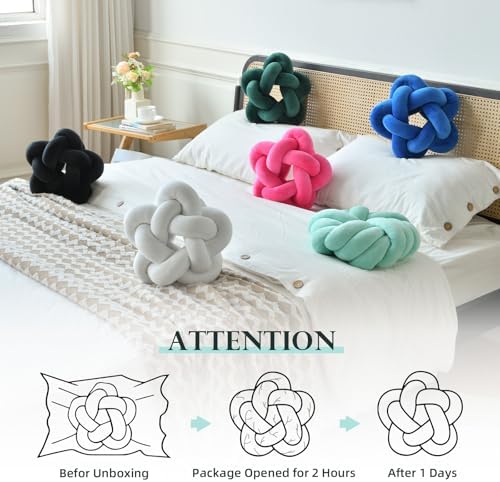 Knot Pillow White Star Shaped Decorative Throw Pillow 12.59"