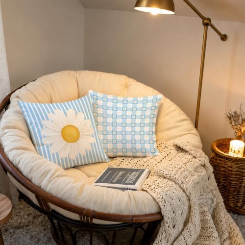 Cottagecore Daisy Decor Pillow Covers 18x18 Set of 2,