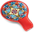 vancasso 7.7 Inch Ceramic Spoon Rest, Bohemian Stove Top, Red