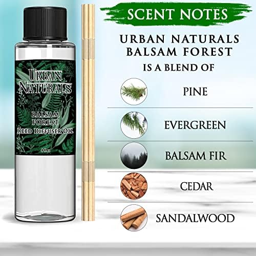 Urban Naturals Reed Diffuser Set, Balsam Forest - Bathroom Shelf Décor