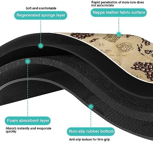 Fun Coffee Mat 23inx15in,Coffee Bar Mat for Countertops,Absorbent Hide Stain Anti-Slip Coffee Bar Accessories Fit Under Coffee Machine Mat,dish Drying Mats for Kitchen