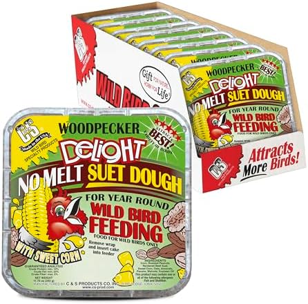 C&S Woodpecker Delight No Melt Suet Dough, Suet Cakes for Wild Birds