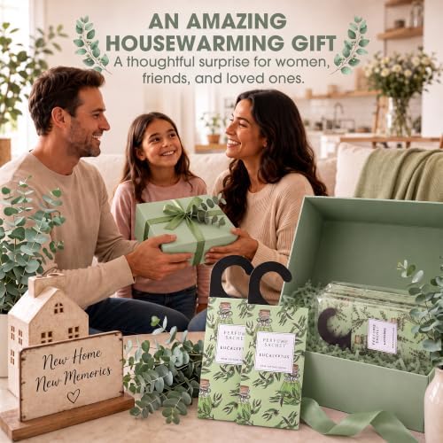 Large 12 Packs Eucalyptus Hanging Scented Sachets Long-Lasting Closet Deodorizer Air Freshener Fabric Refresher Odor Eliminator for Drawer Home Fragrance Gift Set